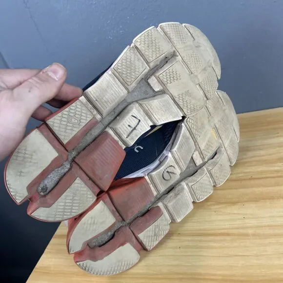 On Cloudflow Mens Size 12 Blue Gray Orange Athletic Running Shoes Sneakers - Picture 10 of 11